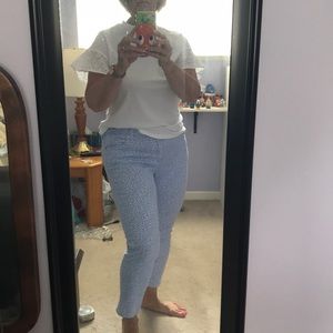 Light blue and white print Michael Kors pants